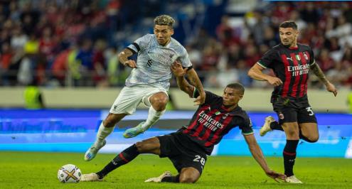  فوز كاسح وخسارة في ركلات الترجيح.. ليفربول يختتم كأس سوبر دبي أمام ميلان (فيديو)